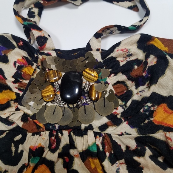 Leopard Halter Top Embellished - Picture 5 of 7
